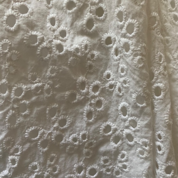 Talula White Eyelet Babydoll Fit & Flare Mini Sundress Dainty Feminine Peasant - Picture 16 of 16